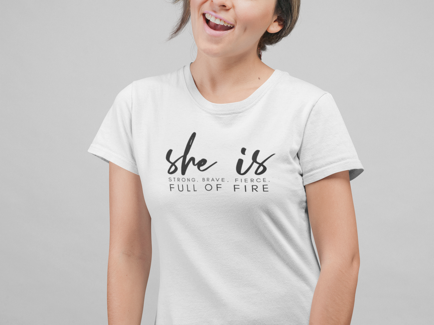 SHE IS FULL OF FIRE WOMEN T-SHIRT